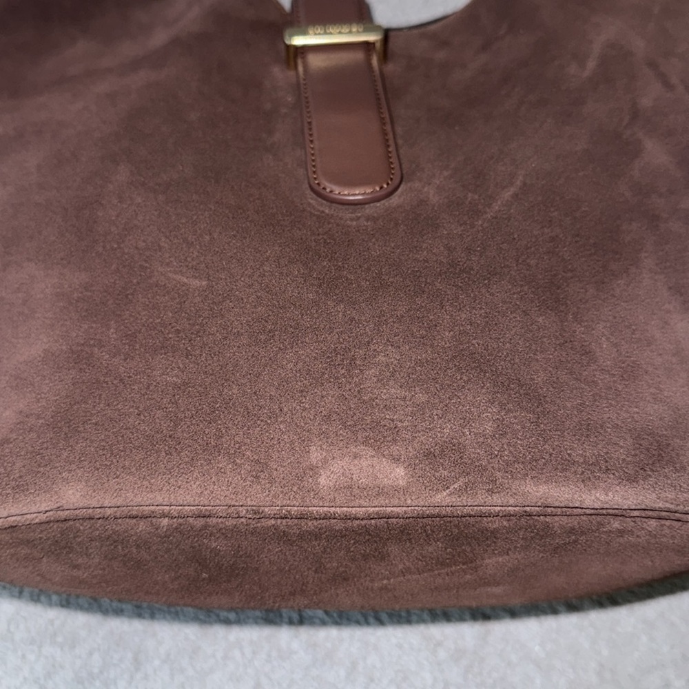SIMKHAI Khai Suede Hobo Shoulder Bag in Cacao - Picture 9 of 17